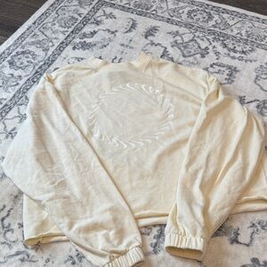 Nike Women's Cream Sweatshirt with Embroidered Design